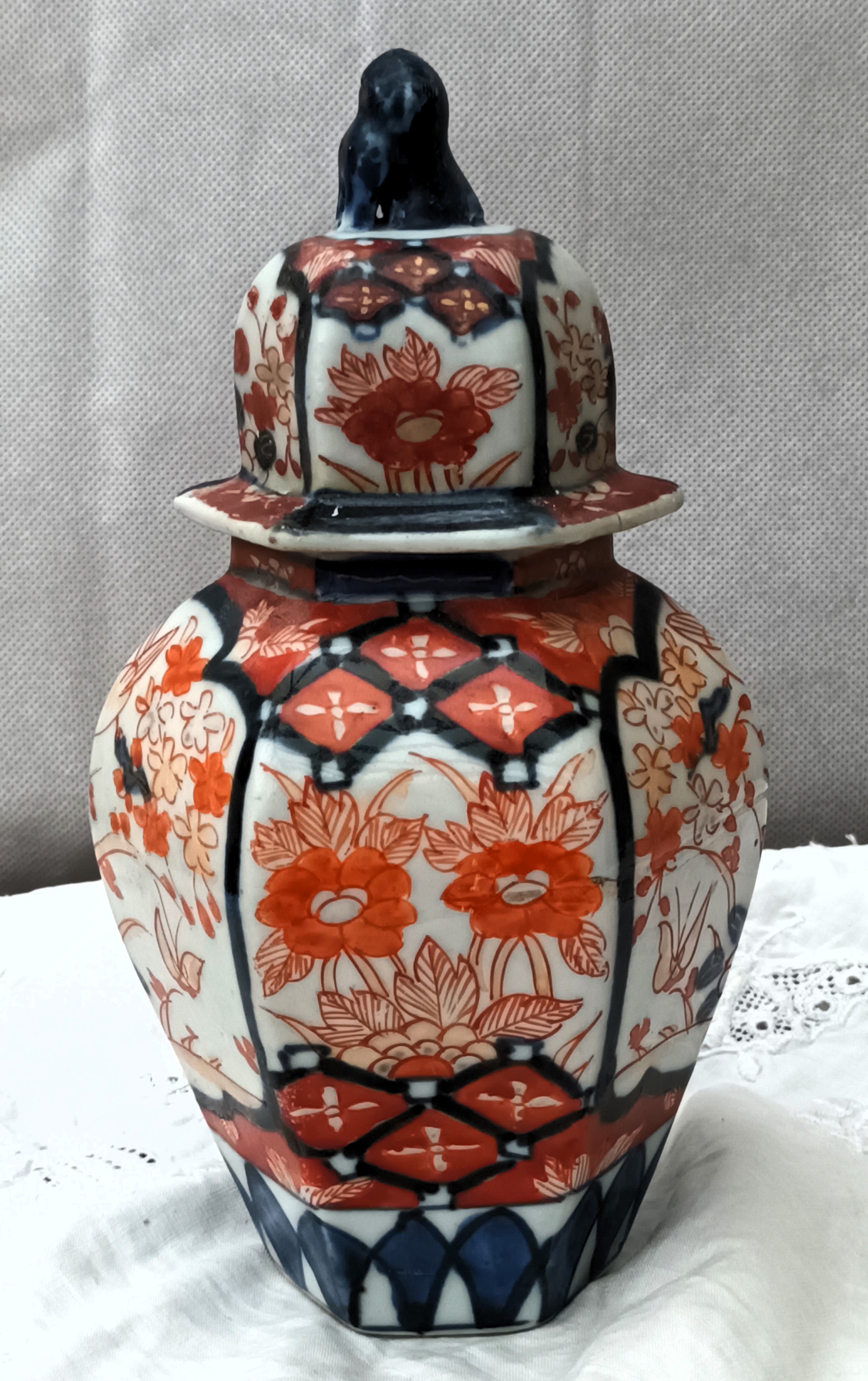 Antique Japanese Meiji Period Imari Porcelain Vase & Cover Antique Ceramics 8